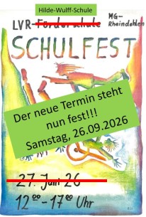 Plakat zur Ank&uuml;ndigung des Schulfests 2026